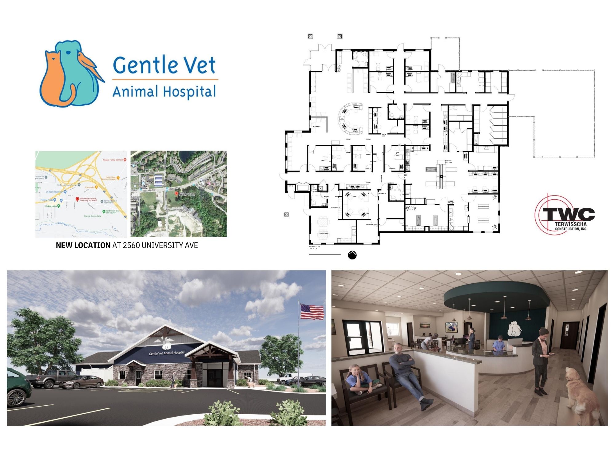Gentle Vet Animal Hospital Expansion New Building Rendering